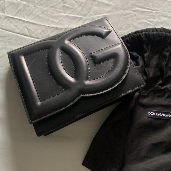 D&G leather flap crossbody bag color black - Picture 15 of 15